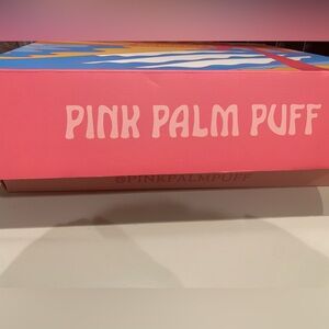 Pink palm puff hoodie blue authentic